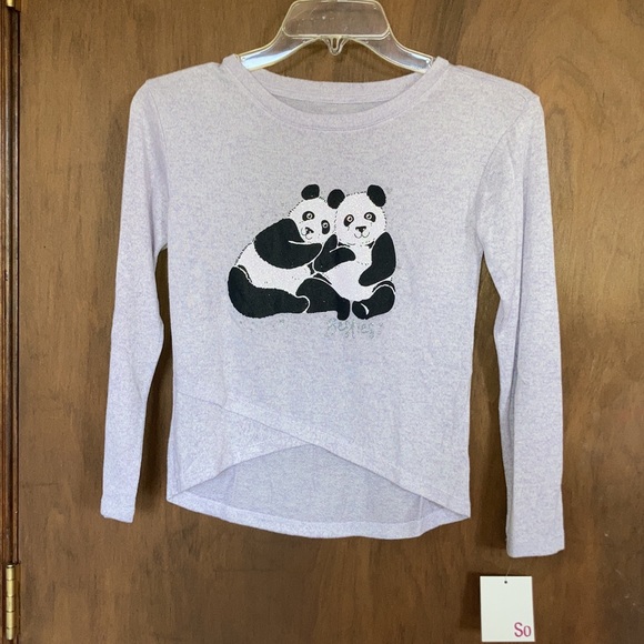 SO Other - 3/$12 SO Panda Besties cozy glitter graphic top girls size 7